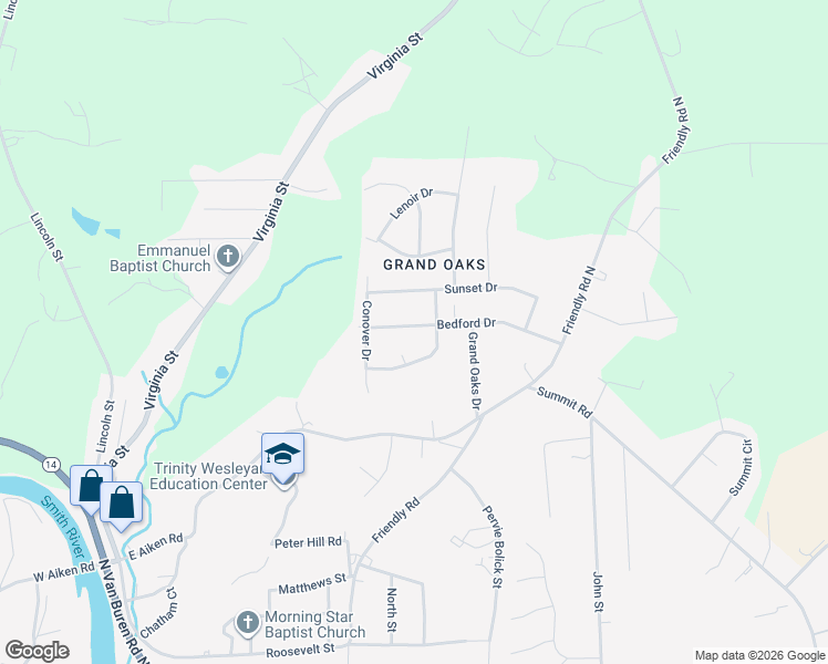 map of restaurants, bars, coffee shops, grocery stores, and more near 220 Bedford Drive in Eden