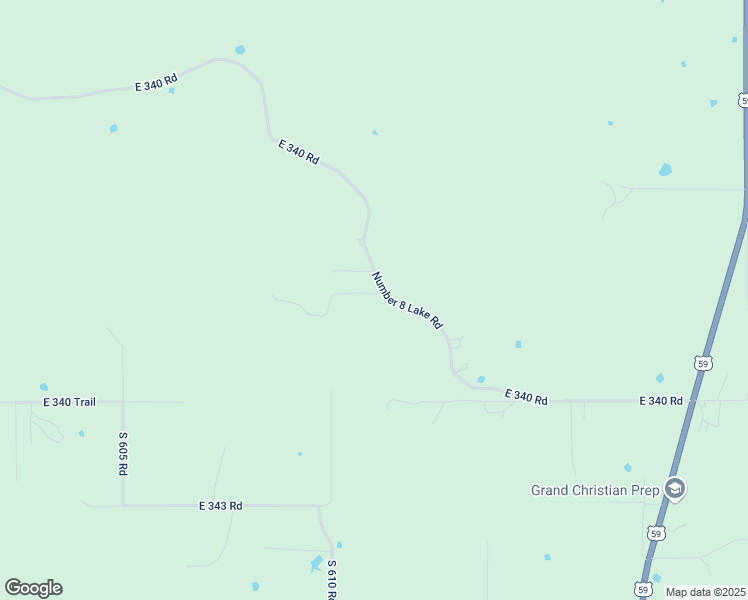 map of restaurants, bars, coffee shops, grocery stores, and more near 61201 Number 8 Lake Road in Grove