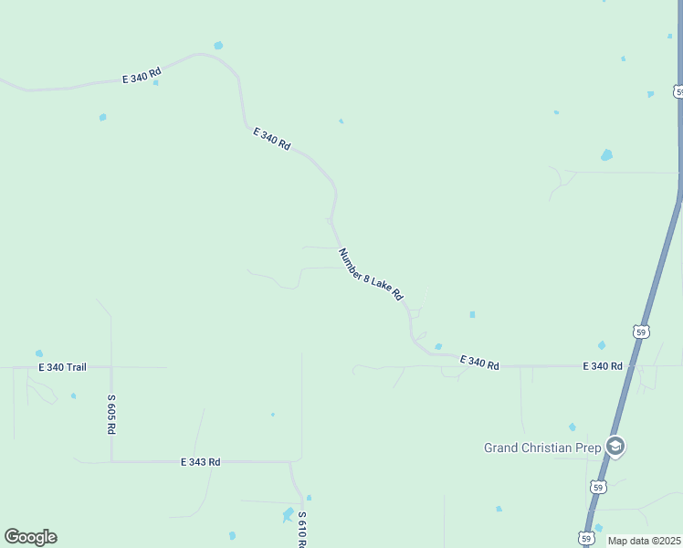 map of restaurants, bars, coffee shops, grocery stores, and more near 61201 Number 8 Lake Road in Grove