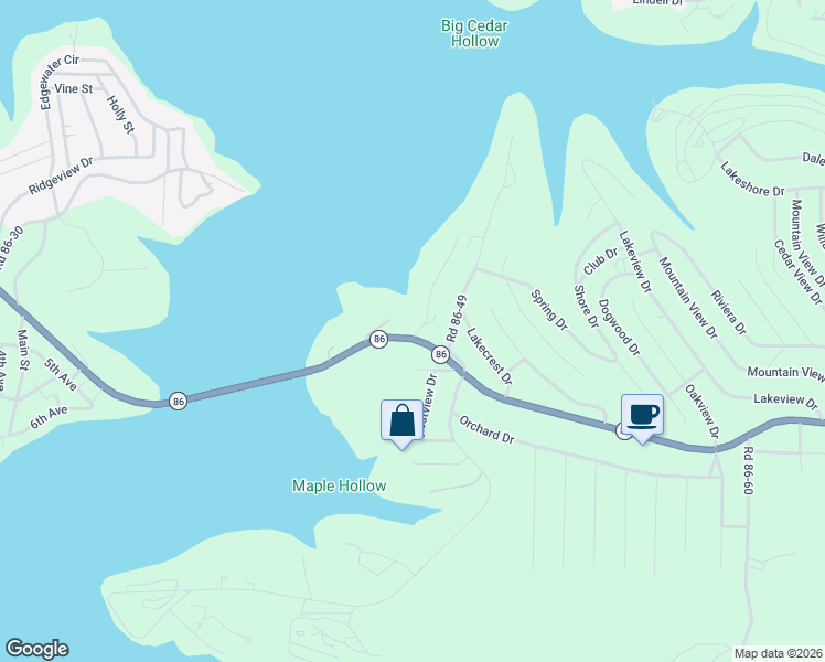 map of restaurants, bars, coffee shops, grocery stores, and more near 152 Westview Drive in Ridgedale