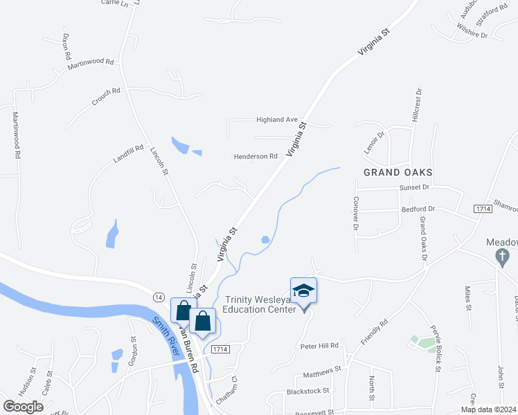 map of restaurants, bars, coffee shops, grocery stores, and more near 1090 Virginia Street in Eden