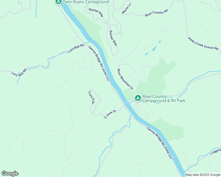 map of restaurants, bars, coffee shops, grocery stores, and more near 2886 Garvey Bridge Road (Ashe Co) in Crumpler