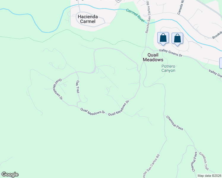 map of restaurants, bars, coffee shops, grocery stores, and more near 5462 Quail Way in Carmel-by-the-Sea