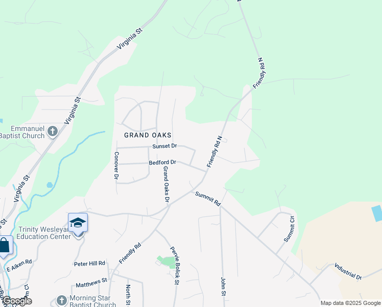 map of restaurants, bars, coffee shops, grocery stores, and more near 334 Sunset Drive in Eden