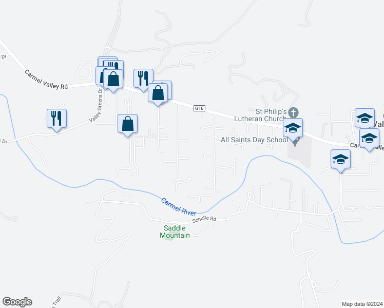 map of restaurants, bars, coffee shops, grocery stores, and more near 27193 Prado Del Sol in Carmel-by-the-Sea