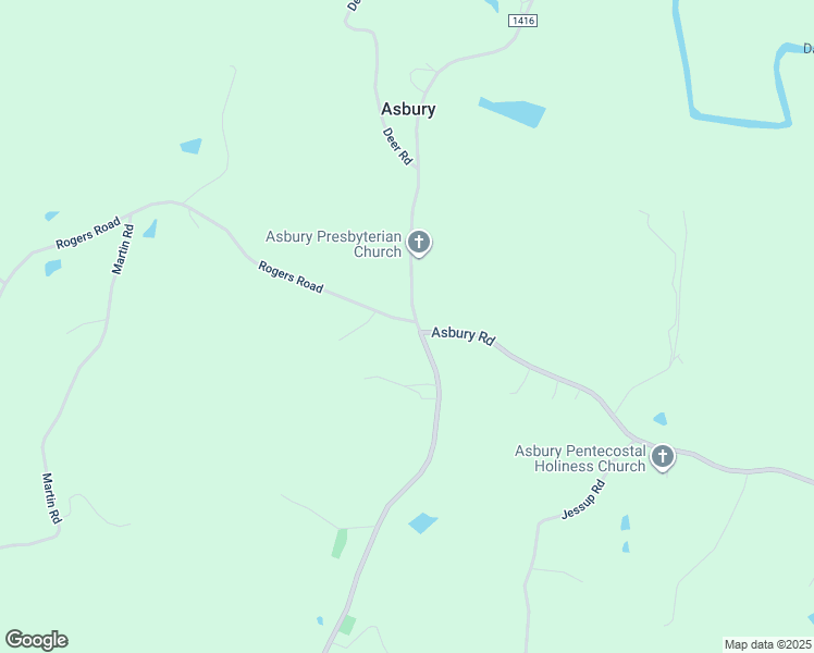 map of restaurants, bars, coffee shops, grocery stores, and more near 2314 Asbury Road in Mount Airy