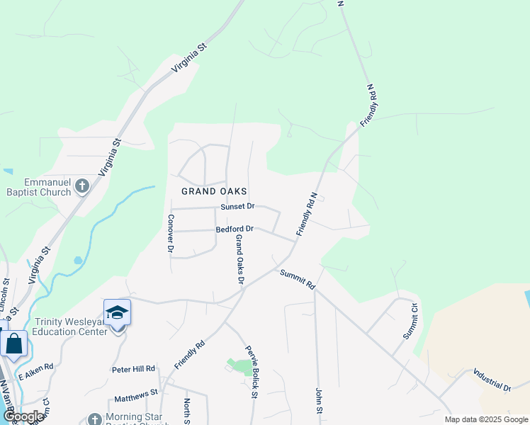 map of restaurants, bars, coffee shops, grocery stores, and more near 330 Sunset Dr in Eden