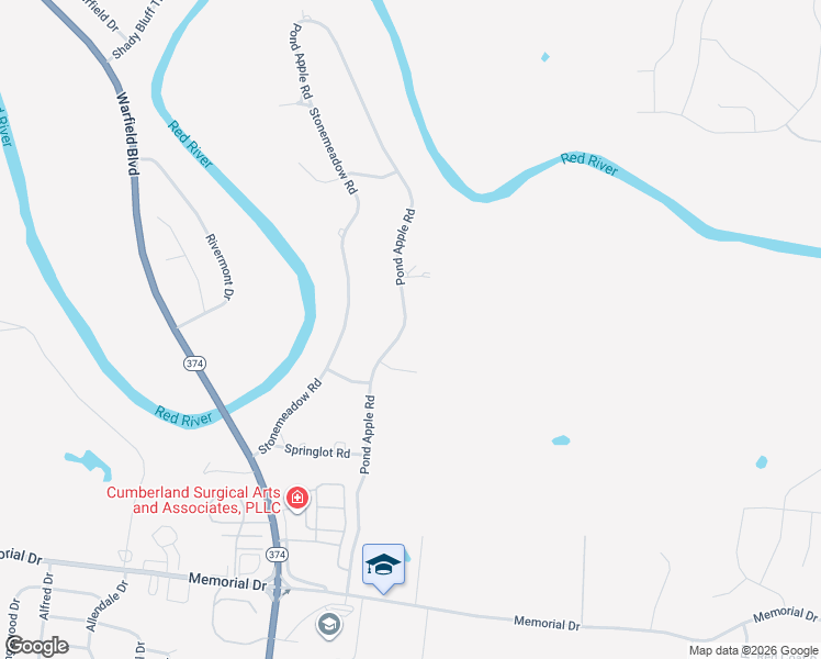 map of restaurants, bars, coffee shops, grocery stores, and more near 505 Pond Apple Road in Clarksville