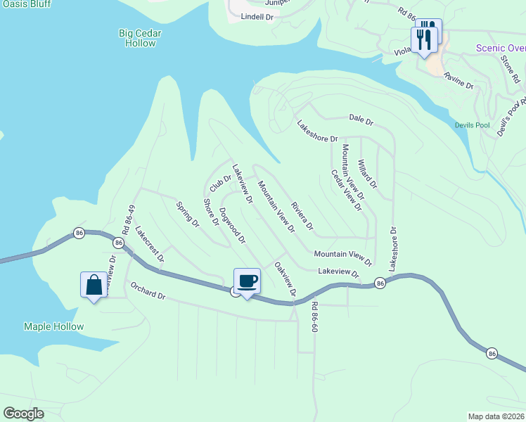 map of restaurants, bars, coffee shops, grocery stores, and more near 553-559 Lakeview Dr in Taney