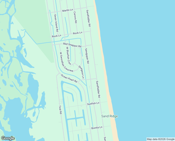 map of restaurants, bars, coffee shops, grocery stores, and more near 2260 Sandpiper Rd in Corolla