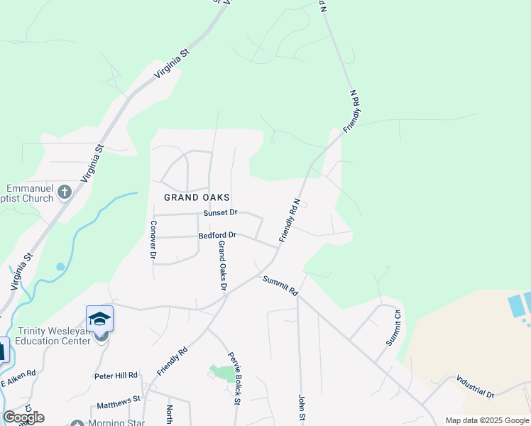 map of restaurants, bars, coffee shops, grocery stores, and more near 335 Sunset Drive in Eden