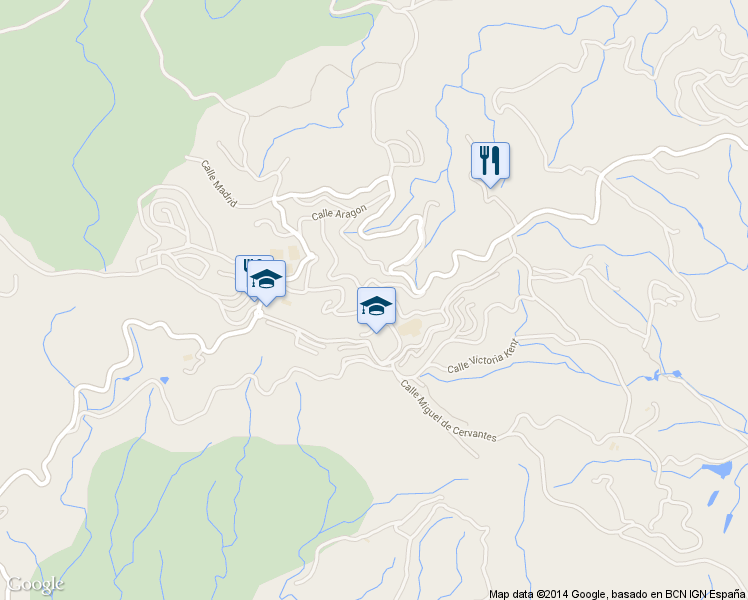 map of restaurants, bars, coffee shops, grocery stores, and more near Calle Galicia in Ojén