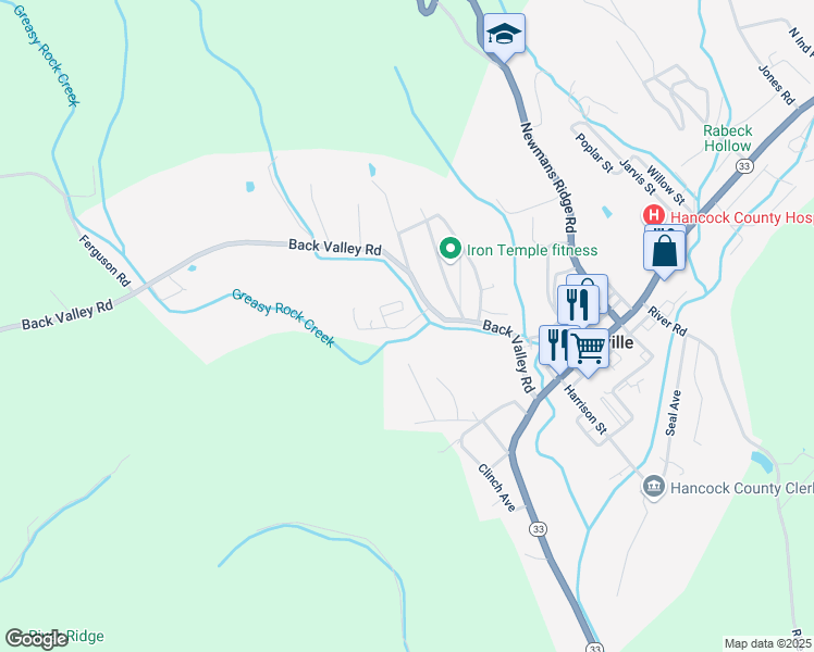 map of restaurants, bars, coffee shops, grocery stores, and more near 119 John McNeil Boulevard in Sneedville