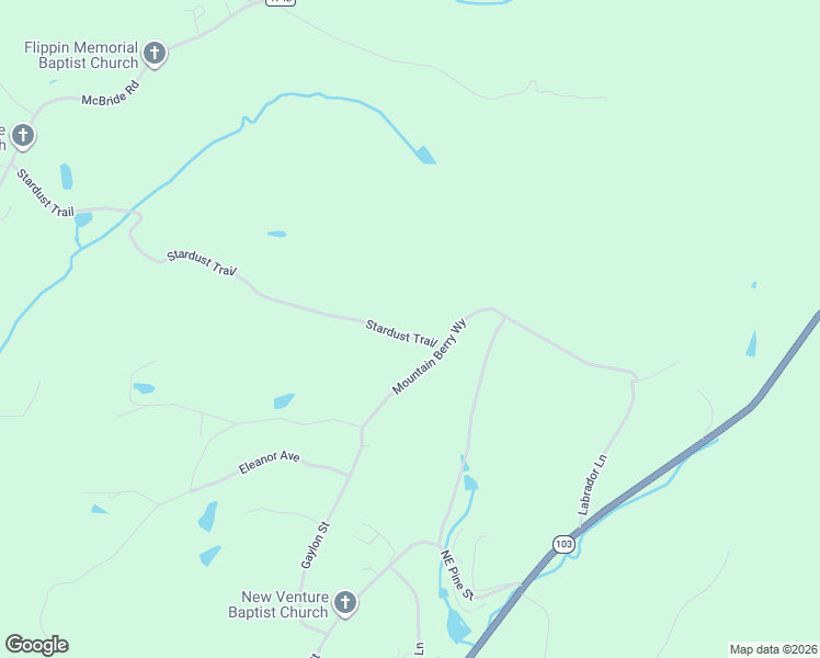 map of restaurants, bars, coffee shops, grocery stores, and more near 263 Mountain Berry Way in Mount Airy