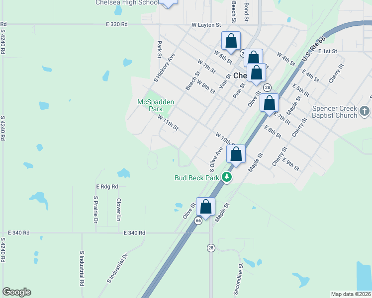 map of restaurants, bars, coffee shops, grocery stores, and more near 1102 Vine Street in Chelsea