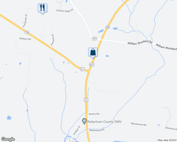 map of restaurants, bars, coffee shops, grocery stores, and more near 3180 U.S. 41 Scenic in Springfield