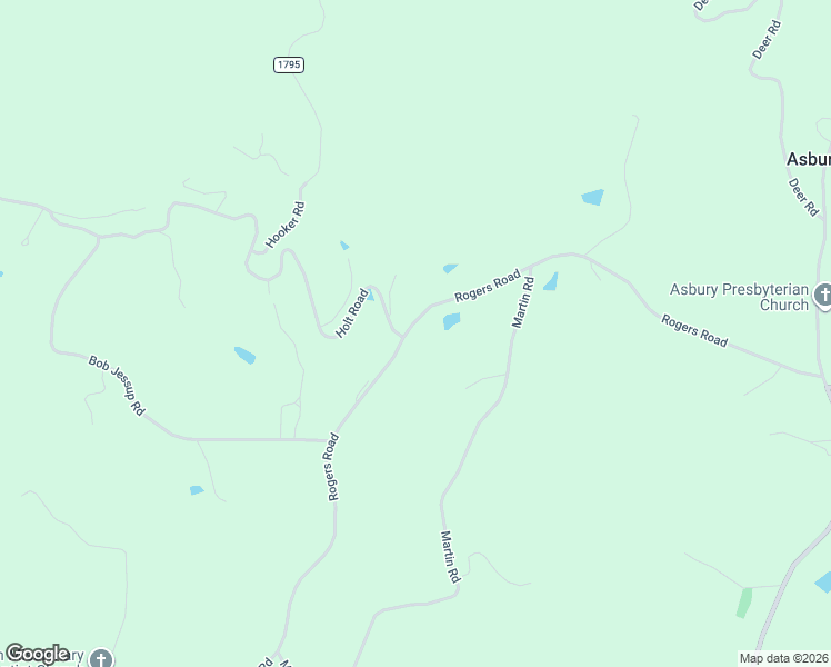 map of restaurants, bars, coffee shops, grocery stores, and more near 1507 Rogers Road in Mount Airy