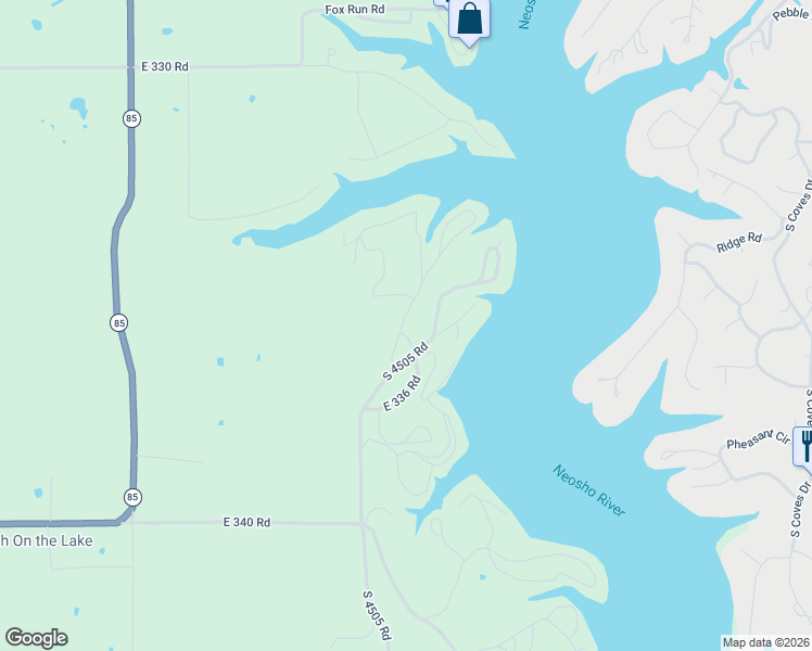 map of restaurants, bars, coffee shops, grocery stores, and more near 33642 South 4505 Road in Afton