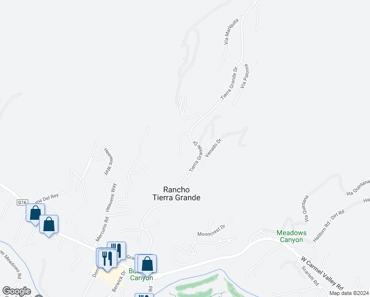 map of restaurants, bars, coffee shops, grocery stores, and more near 25615 Vía Crotalo in Carmel-by-the-Sea