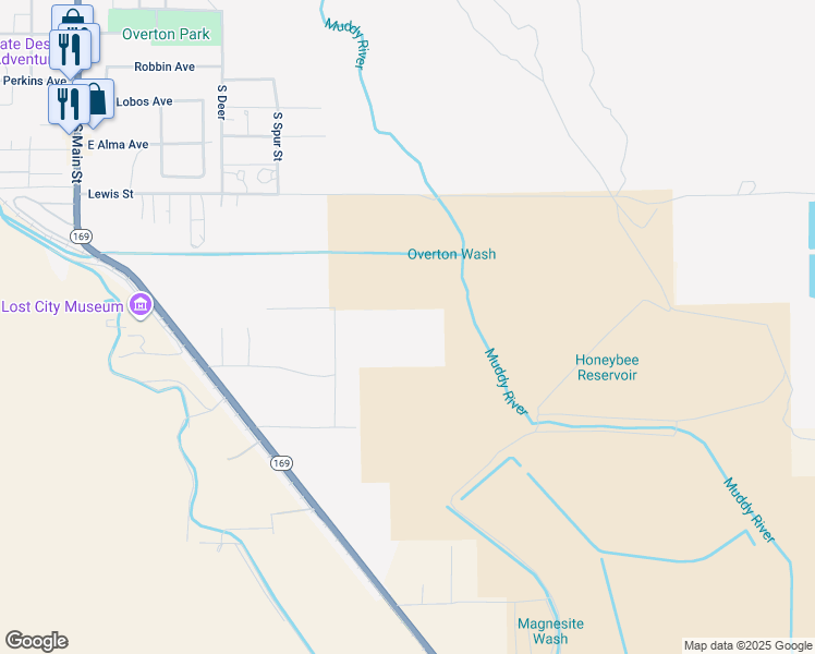 map of restaurants, bars, coffee shops, grocery stores, and more near North Saddle in Moapa Valley