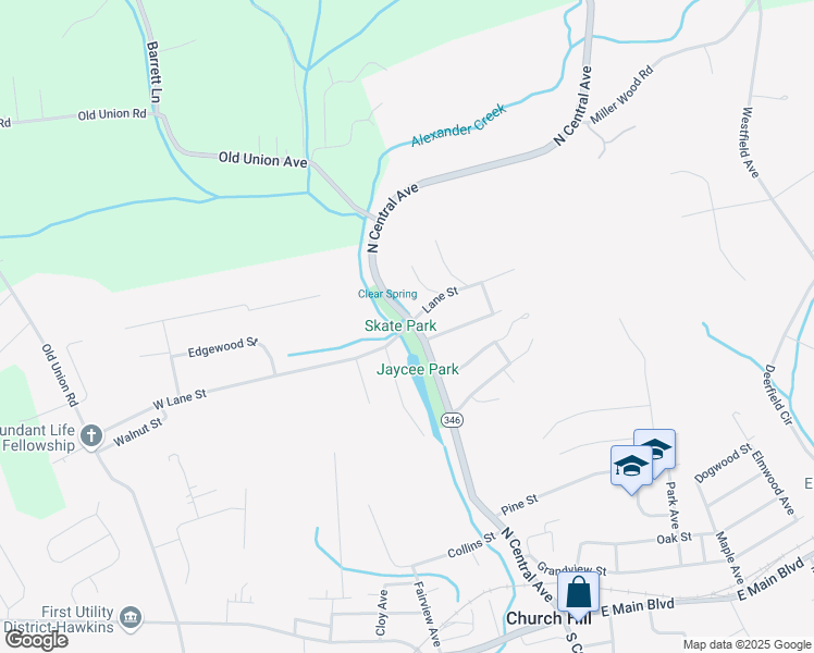 map of restaurants, bars, coffee shops, grocery stores, and more near 221 Lane Street in Church Hill