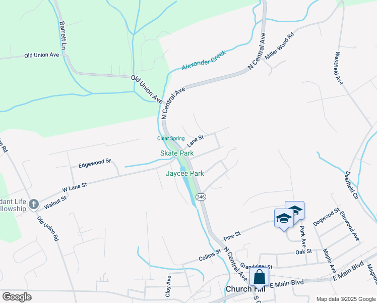 map of restaurants, bars, coffee shops, grocery stores, and more near 221-223 Lane Street in Church Hill