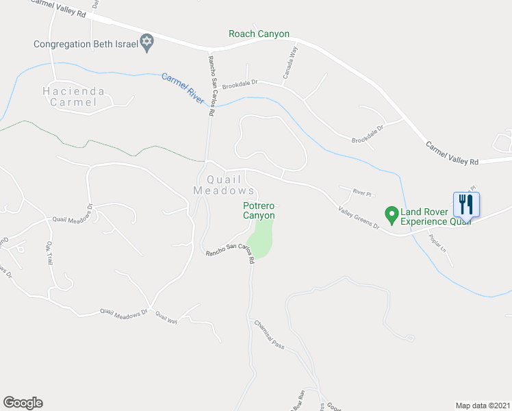 map of restaurants, bars, coffee shops, grocery stores, and more near 9254 Valley Knoll Road in Carmel-by-the-Sea