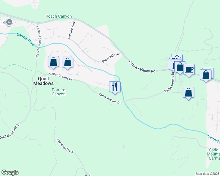 map of restaurants, bars, coffee shops, grocery stores, and more near 8022 River Place in Carmel