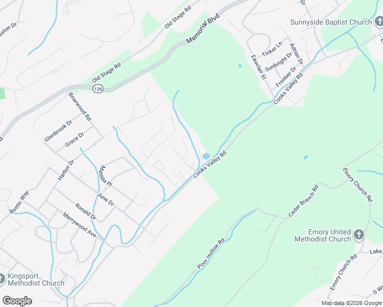 map of restaurants, bars, coffee shops, grocery stores, and more near 4606 Sundown Dr in Kingsport