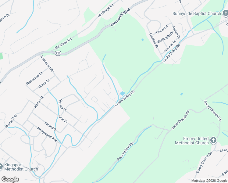 map of restaurants, bars, coffee shops, grocery stores, and more near 4606 Sundown Dr in Kingsport