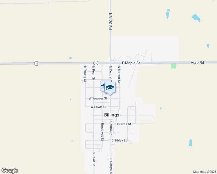 map of restaurants, bars, coffee shops, grocery stores, and more near 401 North Central Street in Billings