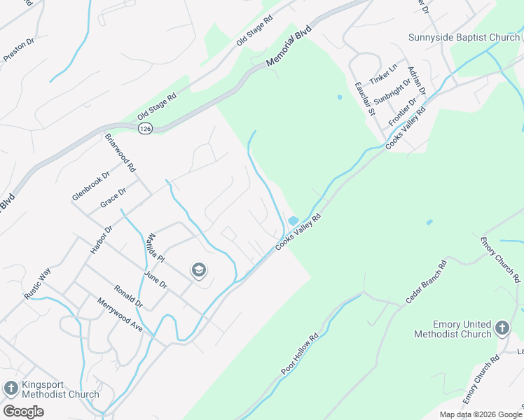 map of restaurants, bars, coffee shops, grocery stores, and more near 4613 Sundown Dr in Kingsport