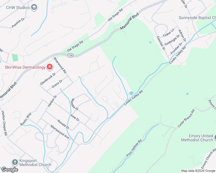 map of restaurants, bars, coffee shops, grocery stores, and more near 4711 Sterling Lane in Kingsport