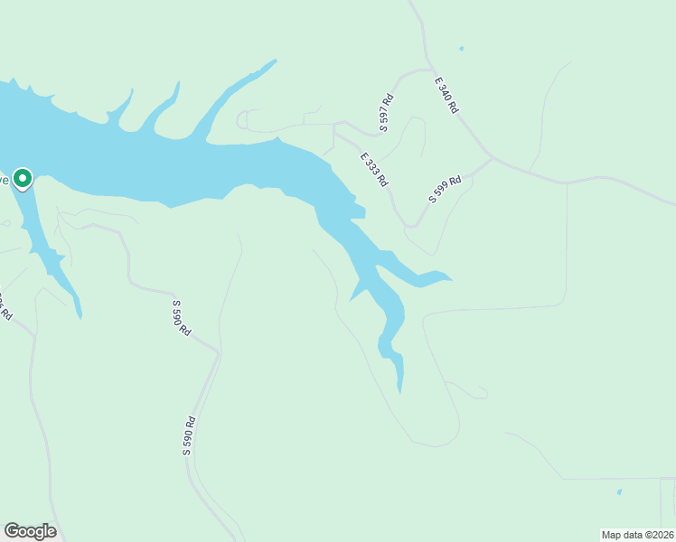 map of restaurants, bars, coffee shops, grocery stores, and more near 33460 S 595 Rd in Grove