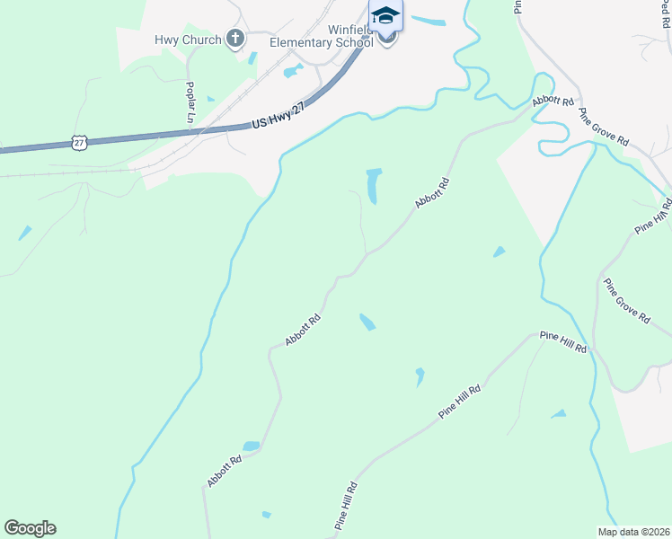 map of restaurants, bars, coffee shops, grocery stores, and more near 1000 Abbott Road in Winfield