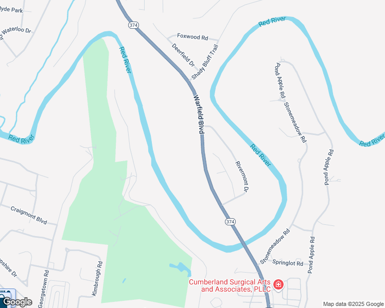 map of restaurants, bars, coffee shops, grocery stores, and more near 1207 Warfield Boulevard in Clarksville