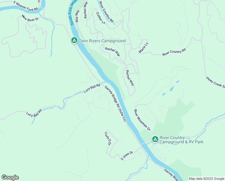 map of restaurants, bars, coffee shops, grocery stores, and more near 2495 Garvey Bridge Road (Ashe Co) in Crumpler