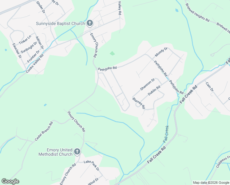 map of restaurants, bars, coffee shops, grocery stores, and more near 1134 Kings Meadow Pvt Drive in Kingsport