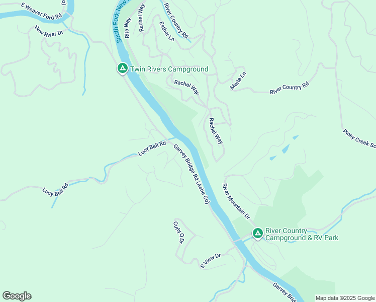 map of restaurants, bars, coffee shops, grocery stores, and more near 2495 Garvey Bridge Road (Ashe Co) in Crumpler