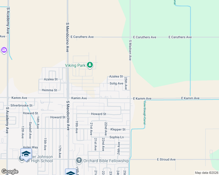 map of restaurants, bars, coffee shops, grocery stores, and more near 2880 22nd Court in Kingsburg