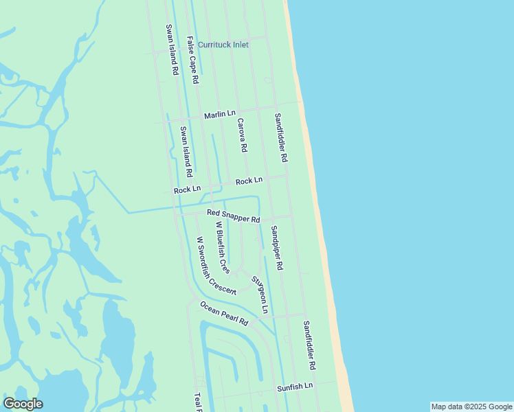 map of restaurants, bars, coffee shops, grocery stores, and more near 2292 Sandpiper Road in Corolla