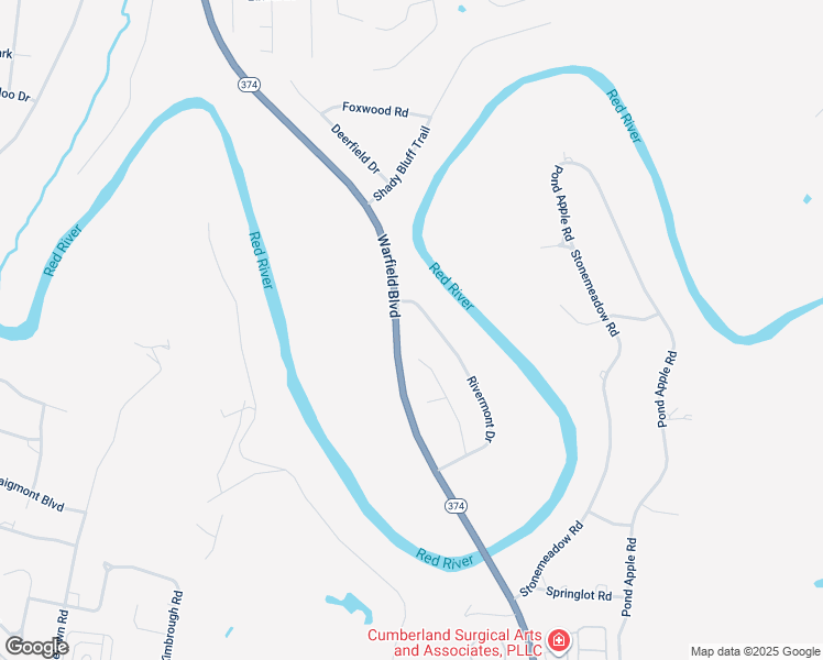 map of restaurants, bars, coffee shops, grocery stores, and more near 1207 Warfield Boulevard in Clarksville