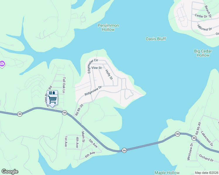 map of restaurants, bars, coffee shops, grocery stores, and more near 544 Ridgeview Drive in Ridgedale