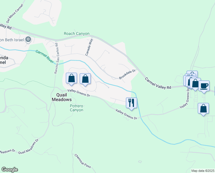 map of restaurants, bars, coffee shops, grocery stores, and more near 7026 Valley Greens Circle in Carmel