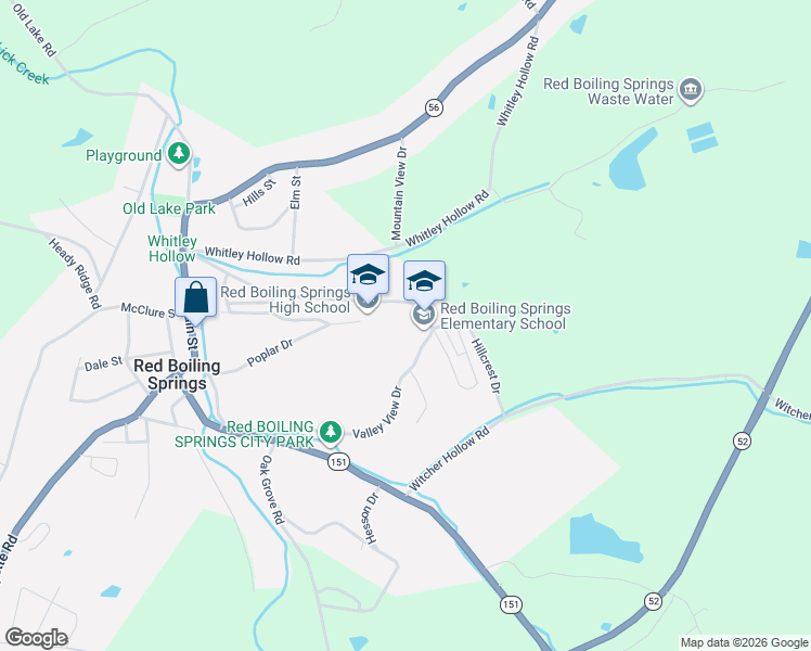 map of restaurants, bars, coffee shops, grocery stores, and more near 510 Hillcrest Dr in Red Boiling Springs