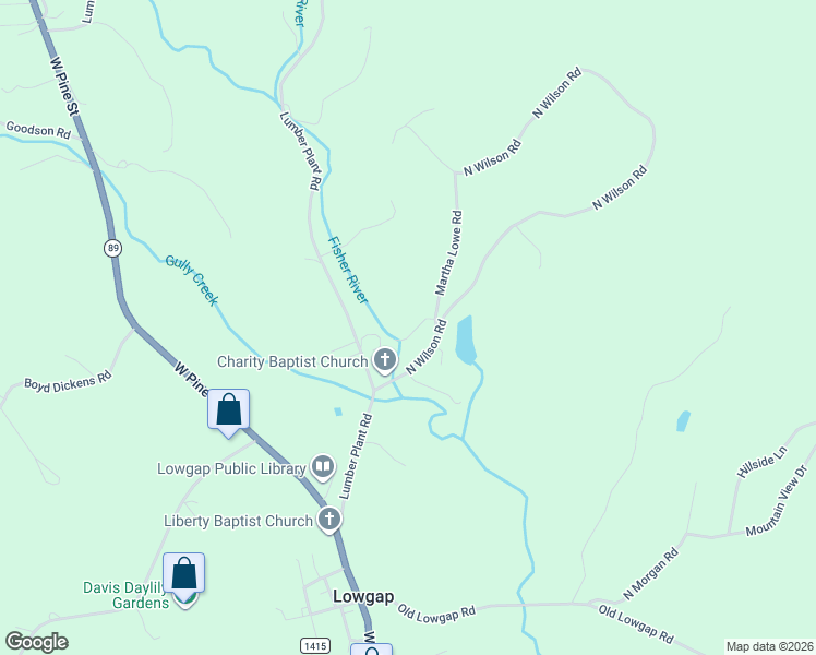 map of restaurants, bars, coffee shops, grocery stores, and more near 115 Martha Lowe Road in Lowgap