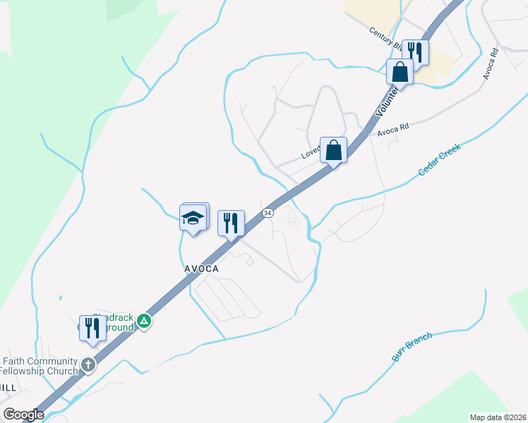 map of restaurants, bars, coffee shops, grocery stores, and more near 2422 Volunteer Parkway in Bristol
