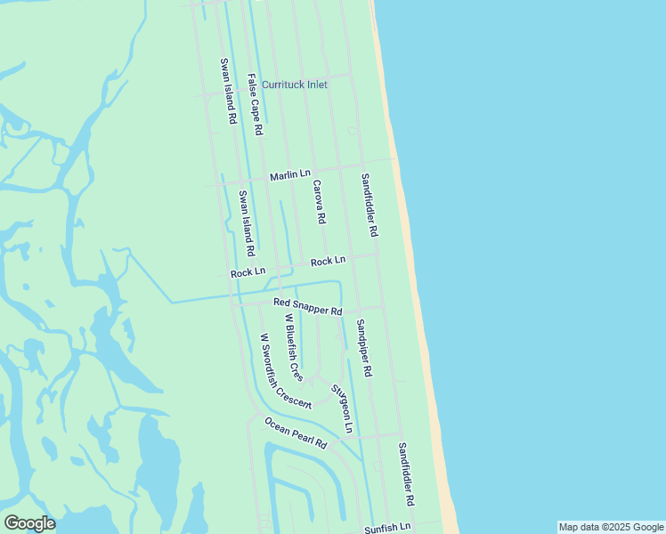 map of restaurants, bars, coffee shops, grocery stores, and more near 2298 Sandpiper Road in Corolla