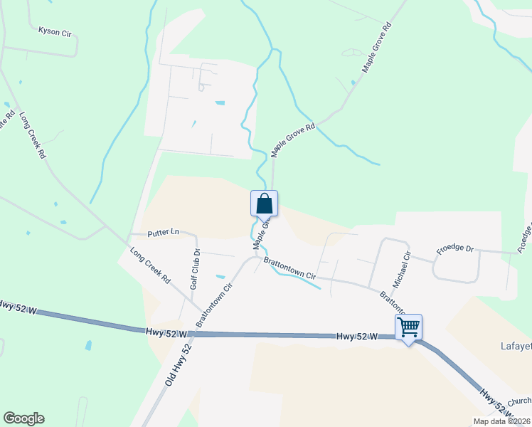 map of restaurants, bars, coffee shops, grocery stores, and more near 164 Maple Grove Road in Lafayette