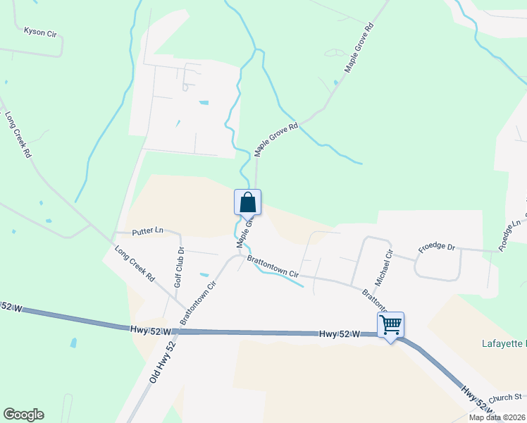 map of restaurants, bars, coffee shops, grocery stores, and more near 164 Maple Grove Road in Lafayette